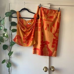 Miauo *2pc Set* Stone Orange Set Imogene Corset and Moni Skirt Sz Small